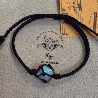 vòng tay đá thô Moonstone  handmade đan dây macrame