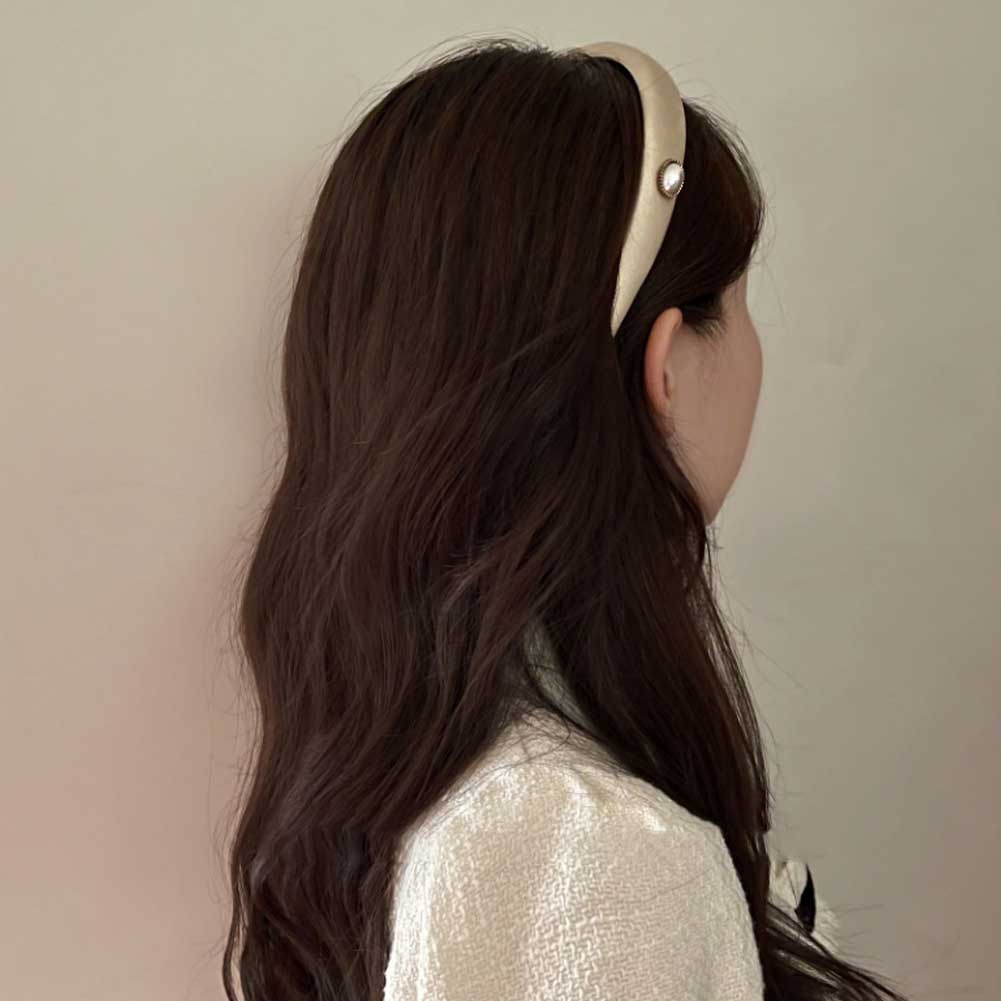 Băng Đô Mềm Co Giãn Màu Trơn Kiểu Vintage Cho Nữ Mới