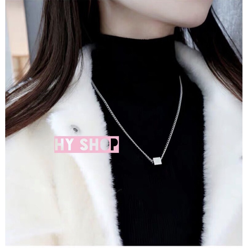 Dây chuyền titan nam nữ ô vuông không gỉ cá tính unisex bts