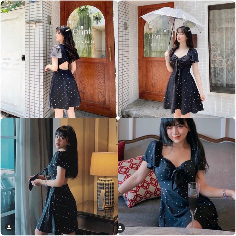 Đầm Xinh Elio Hở lưng quyến rũ kèm mút ngực form ôm body