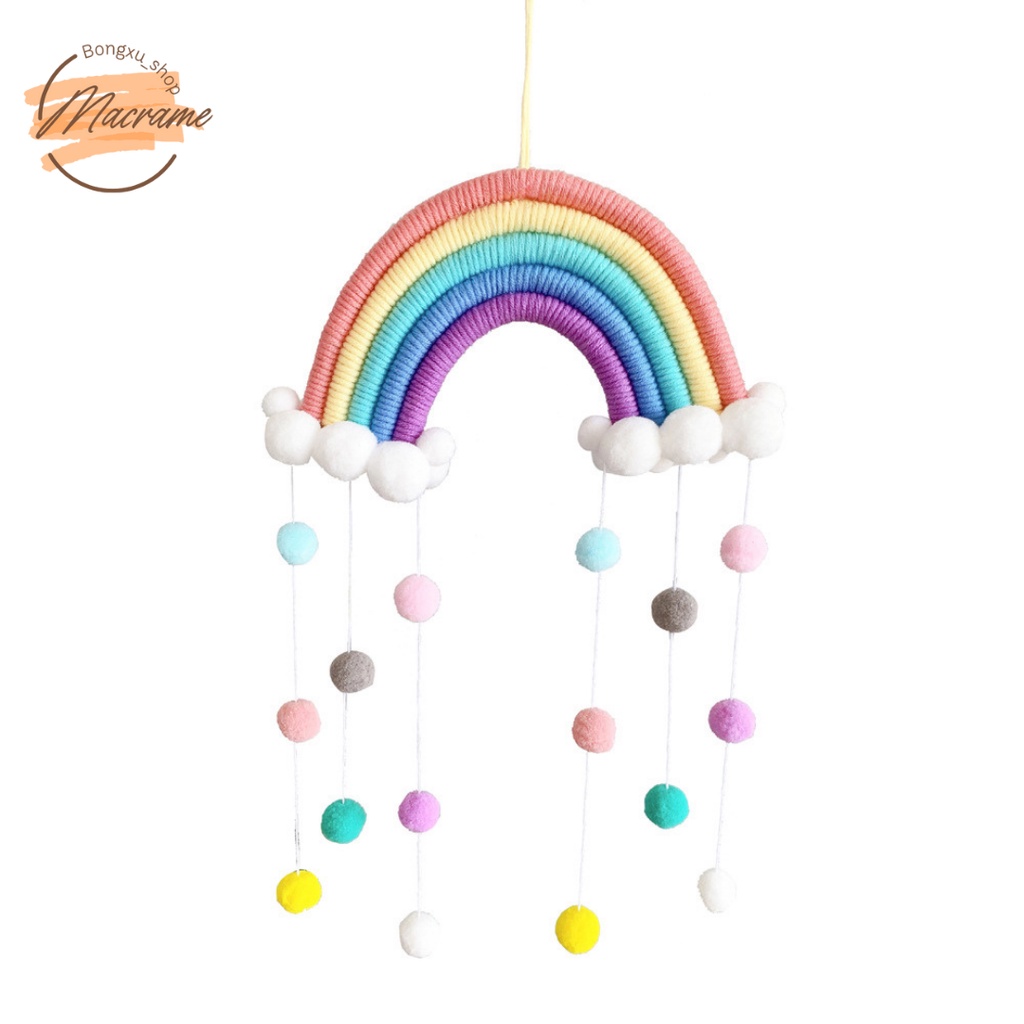 Cầu vồng Macrame handmade Treo nôi trang trí, treo tường trang trí nhà cửa homestay Bongxu_shop