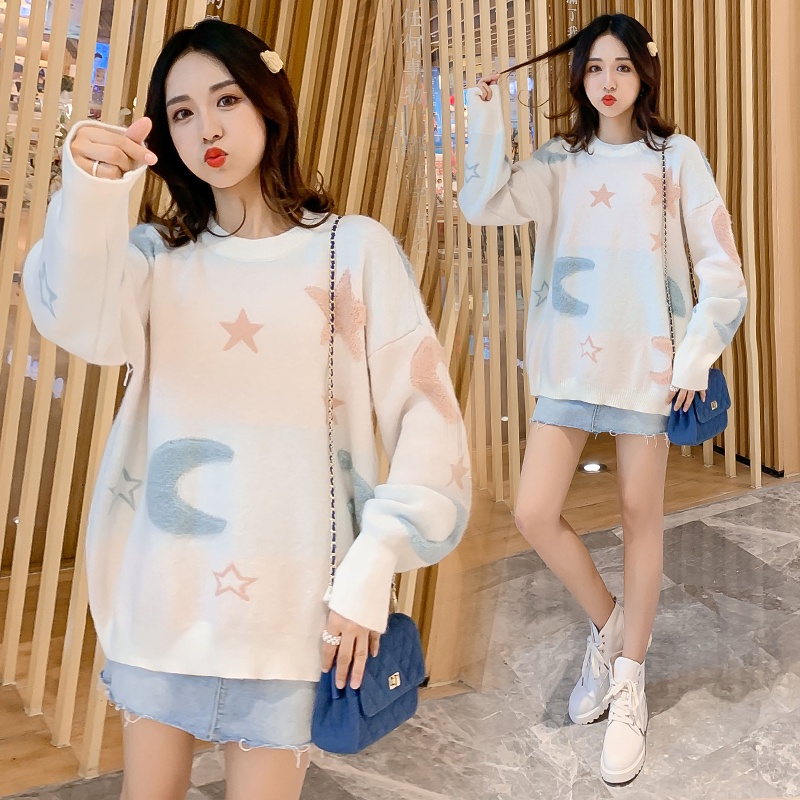 NSCAT-Angel Mommy ~ Áo len cho bà mẹ 2021 Fashion Trendy Mom Áo dài tay dài giữa dệt kim hàng đầu