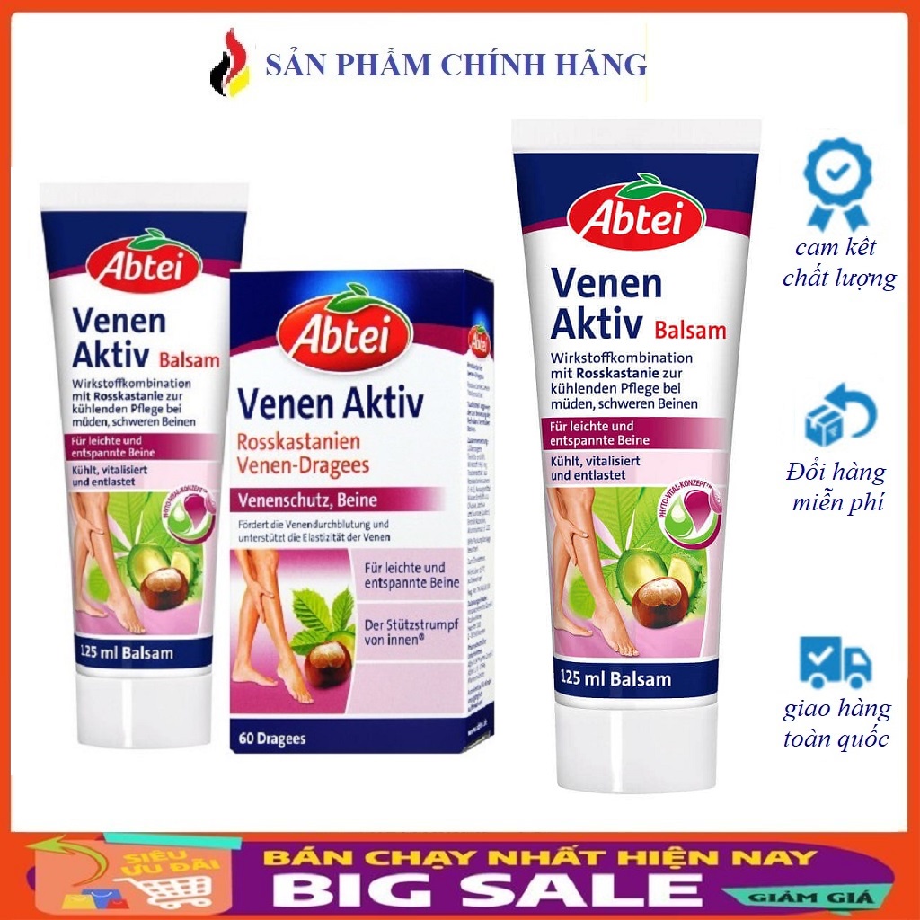 Kem Bôi Và Viên Uống Giãn Tĩnh Mạch Abtei Venen Aktiv Balsam - 125 ml