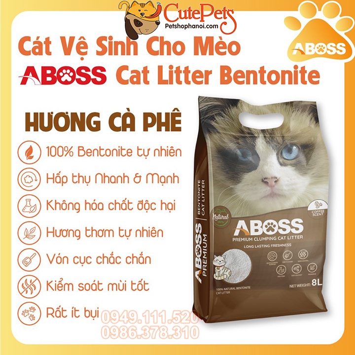 Cát mèo 8L giá rẻ Cát vệ sinh cho mèo đất sét Cat like, Cát Yuki, Cát ABOSS - CutePets