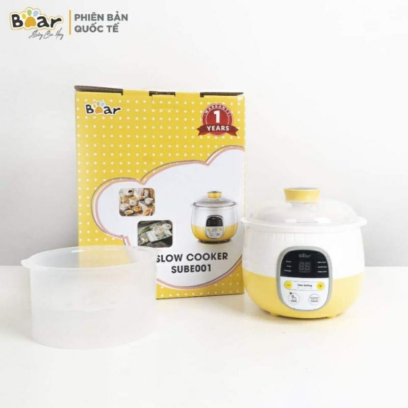 [ BẢN QUỐC TẾ] Nồi nấu cháo cách thủy Bear