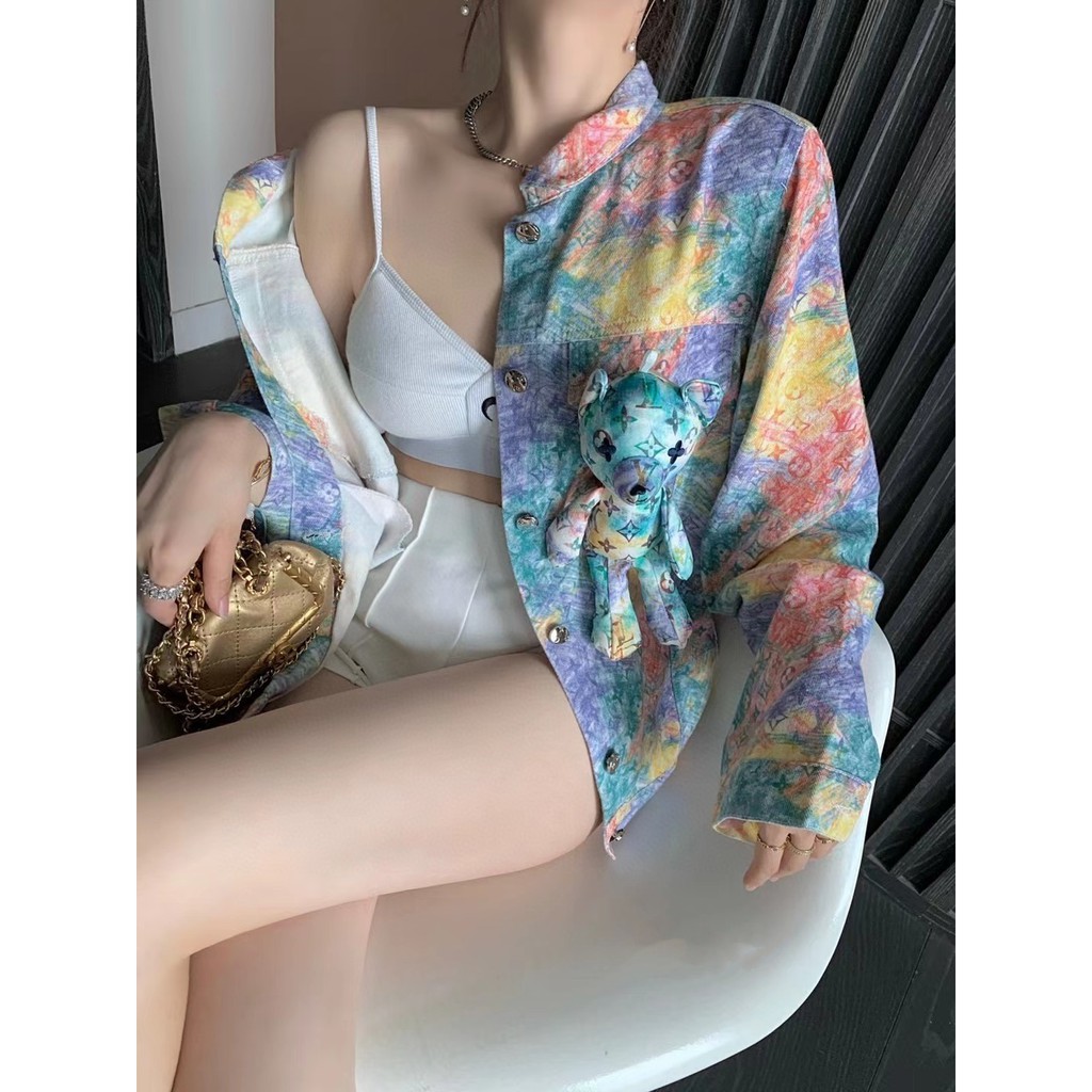 Áo Denim Jacket Louis Vuitton LadyCat FW21 ( Full Tag, mac,... )