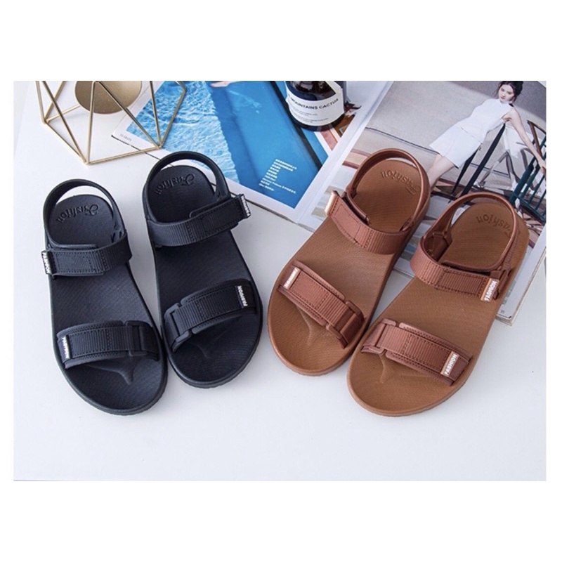 Giày sandal nhựa quai ngang chất liệu cao su, đi biển, đi mưa siêu bền chống trơn trượt. (sandal 2 quai fashion)