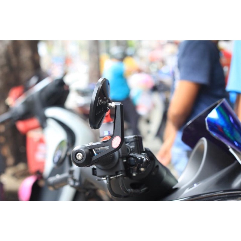 Gương gù tròn lắp tay lái ghi đông xe máy. Hợp với các dòng xe Phong cách cổ điển, mặt gương chống loá, chính hãng RCB