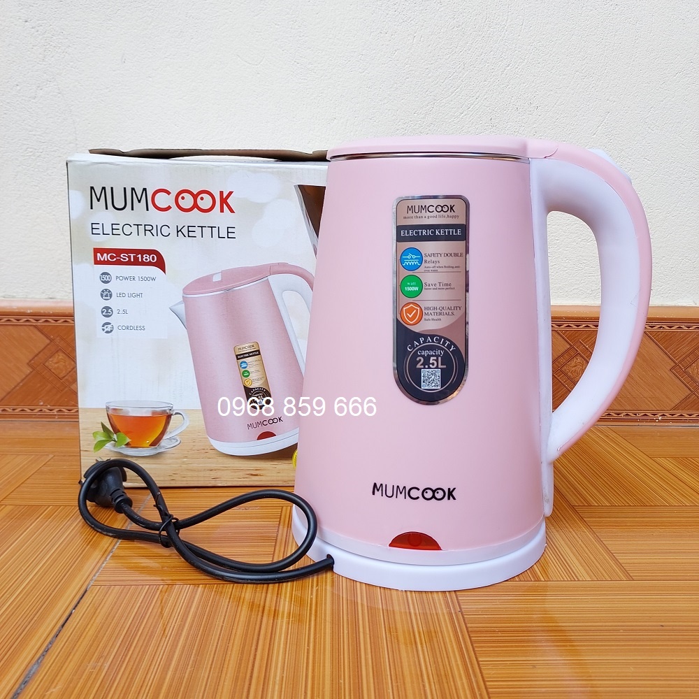 Ấm Siêu Tốc Thủy Tinh Thiết Kế Hiện Đại Tiêu Chuẩn Châu Âu - Bình Siêu Tốc 2.0L có đèn led ,tự ngắt khi sôi