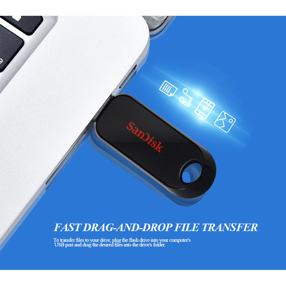 USB 2.0 Sandisk Cruzer Snap CZ62 128GB kiểu trượt (Đen)