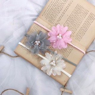 (Ảnh thật) Băng đô bé gái hoa đính ngọc (6 màu)