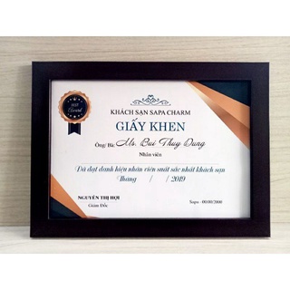 Khung Giấy Khen ,Chứng nhận a4,a5