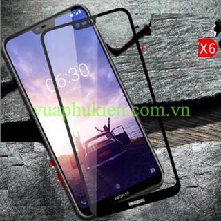 Kính cường lực Full màn 9D dành cho Nokia X6 Tặng keo chống hở mép