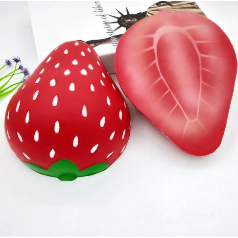 Đồ chơi squishy hình quả dâu bóp được chất liệu PU tiện lợi
