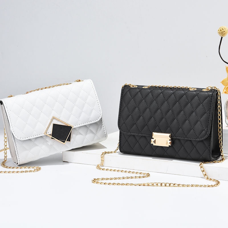 Túi Đeo Chéo Mini Đựng Điện Thoại Phối Dây Xích Thời Trang Dành Cho Nữ