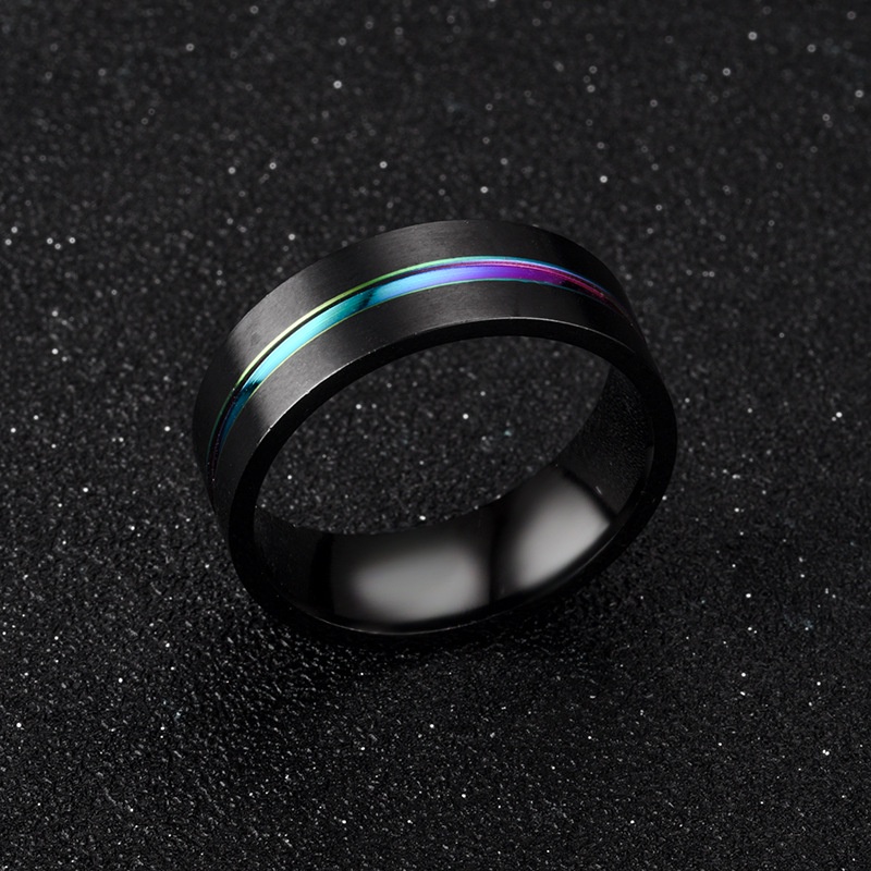 Nhẫn Thép Titan Bản Rộng 8MM Nhiều Màu Sắc Thời Trang Cho Nam Nữ