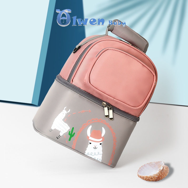 Balo Túi Xách Bỉm Sữa Giữ Nhiệt Chống Thấm Nước Bảo Quản Bình Sữa Đựng Đồ Cơm Văn Phòng Cho Mẹ Bé