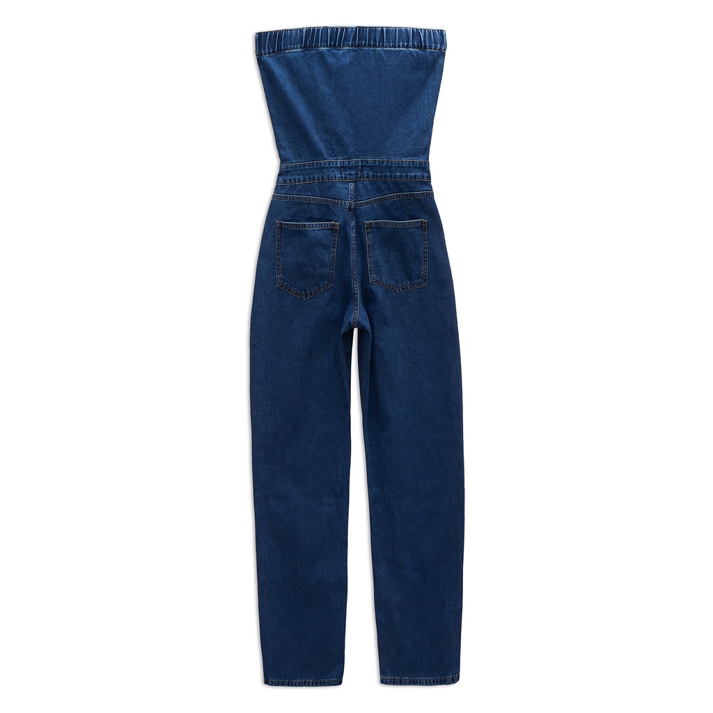 Jumpsuit Nữ Jean Off-Shoulder, Chất Jean Thoải Mái, WJS000042, SOMEHOW