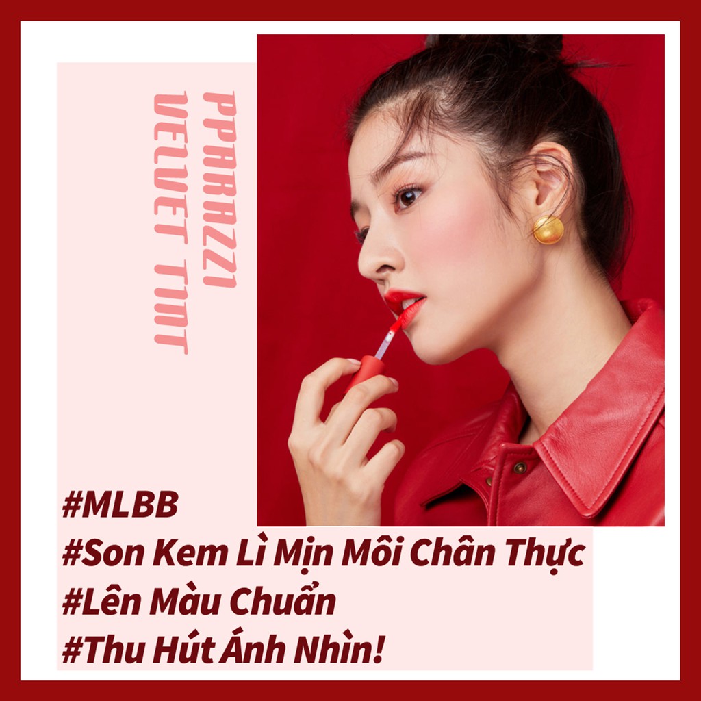 OnePick) Son kem siêu mịn, lên màu chuẩn, nhẹ môi, lâu trôi, màu sắc quyến rũ [ShionLe PAPARAZZI VELVET TINT 4.5g 6 màu] | BigBuy360 - bigbuy360.vn
