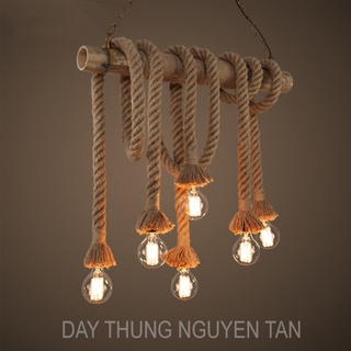 Đèn treo trang trí decor, đèn dây thừng trang trí