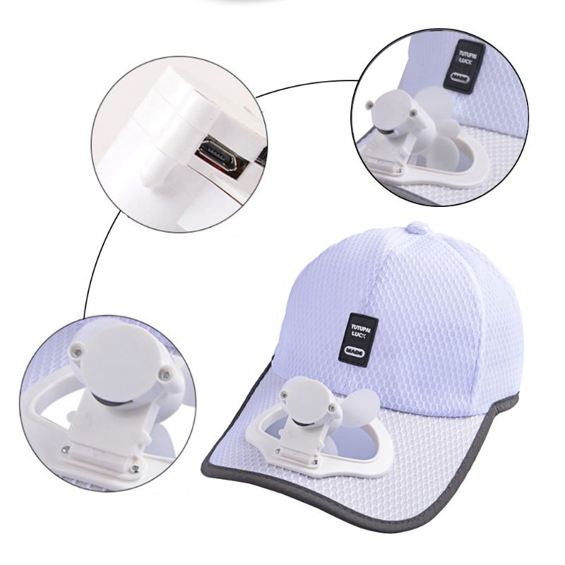 Mũ Lưỡi Trai Có Quạt Sạc USB Thoáng Khí Chống Nắng Mùa Hè Cho Người Lớn