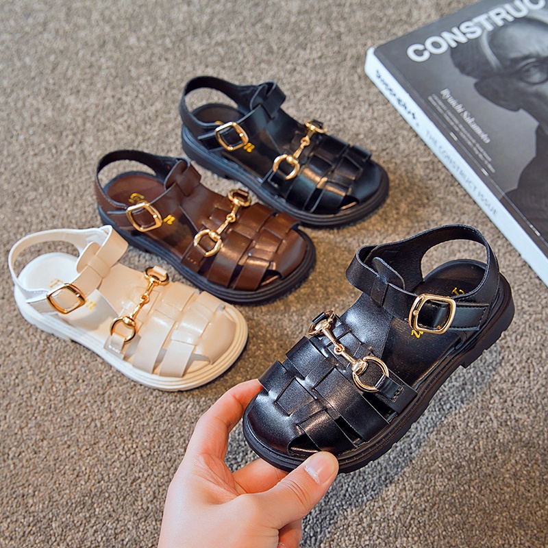 Xăng đan Màu Trơn Chống Trượt Thời Trang Hàn Quốc Cho Trẻ Em 3-16 Tuổi