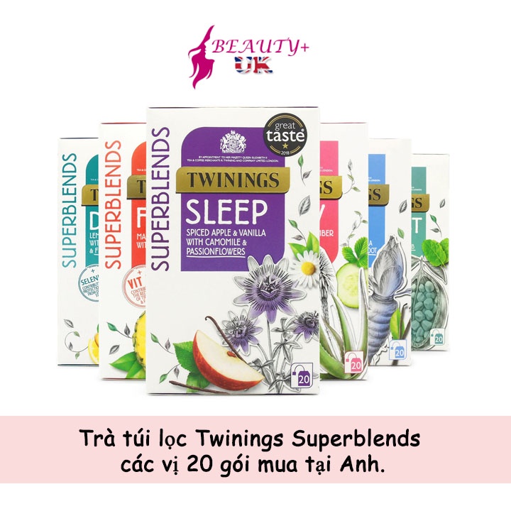 Trà túi lọc Twinings Superblends các vị 20 gói mua tại Anh