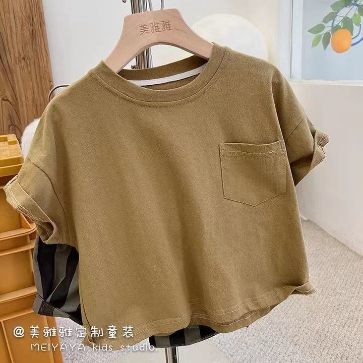 Set Áo Thun Ngắn Tay + Quần Short Phong Cách Hàn Quốc Mẫu Mới Thời Trang Mùa Hè Cho Bé Trai 2022