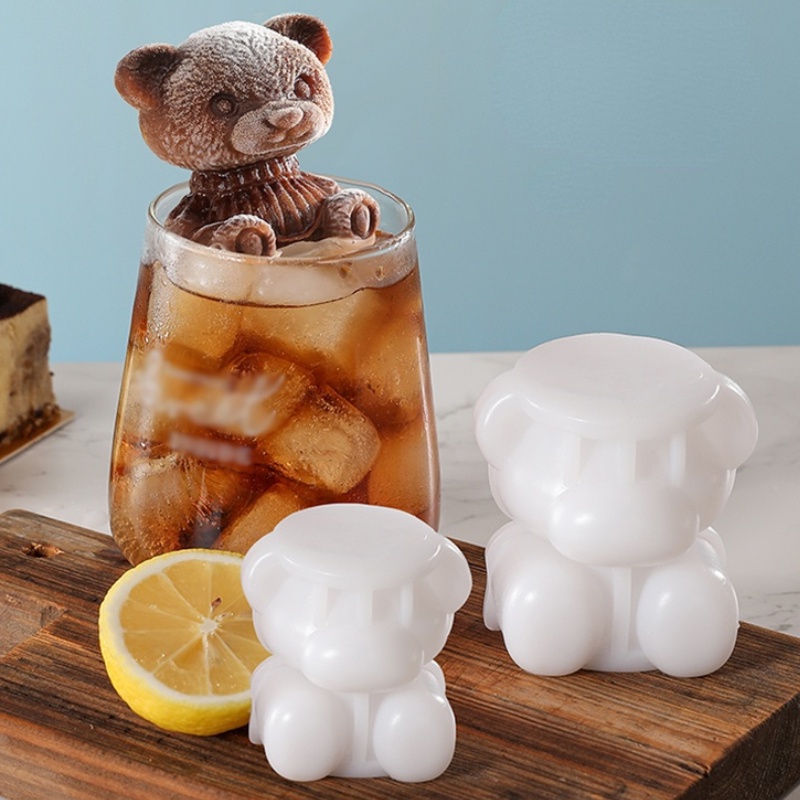 Khuôn Làm Đá/Chocolate Hình Gấu Teddy 3D Bằng Silicone Chống Dính