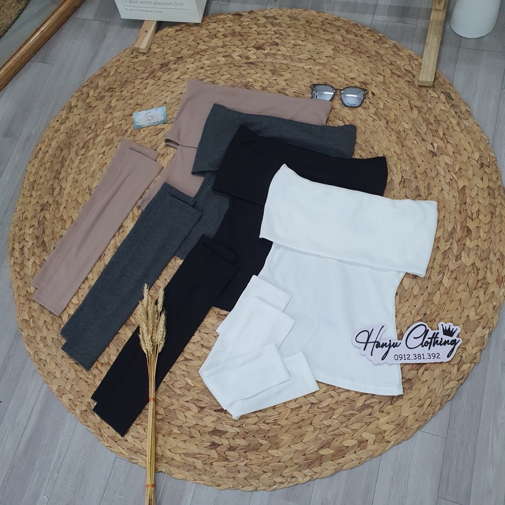 Áo Trễ Vai Tay Rời Chất Thun Gân Tổ Ong Phong Cách Ulzzang - Hanju