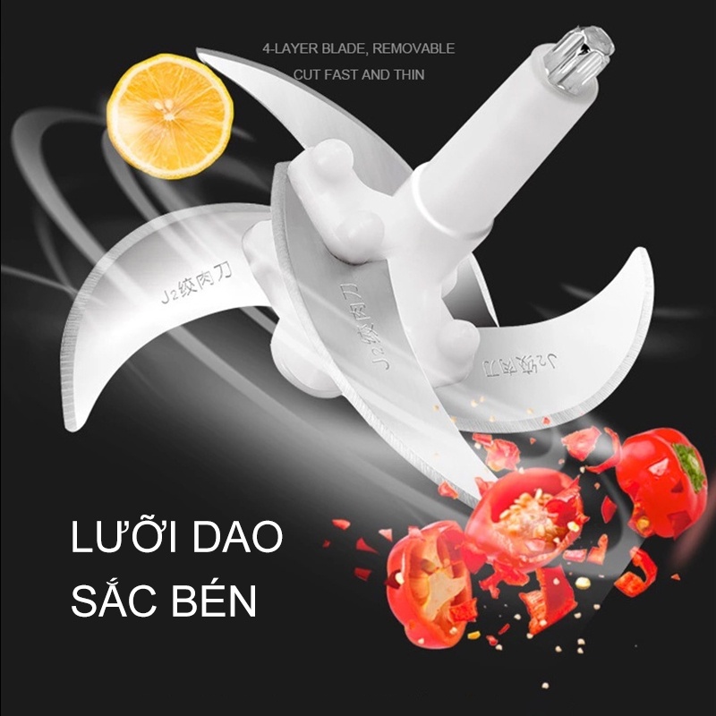 [HCM] Máy Xay Thịt, 2L Lưỡi Xay Đôi Thép Không Gỉ dùng để Xay và Băm [GM-BXGJJJ53]