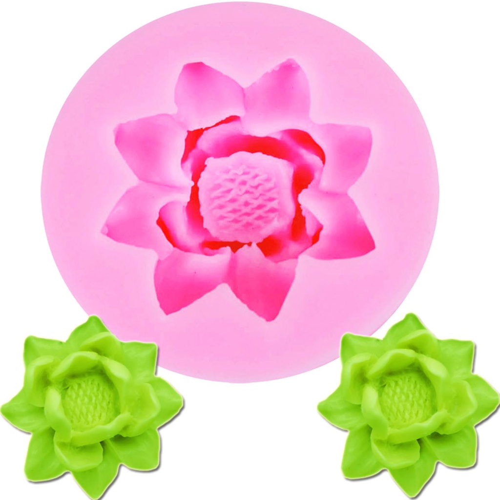 Khuôn Làm Bánh Chất Liệu Silicone Tự Làm Hình Hoa Sen Dễ Thương