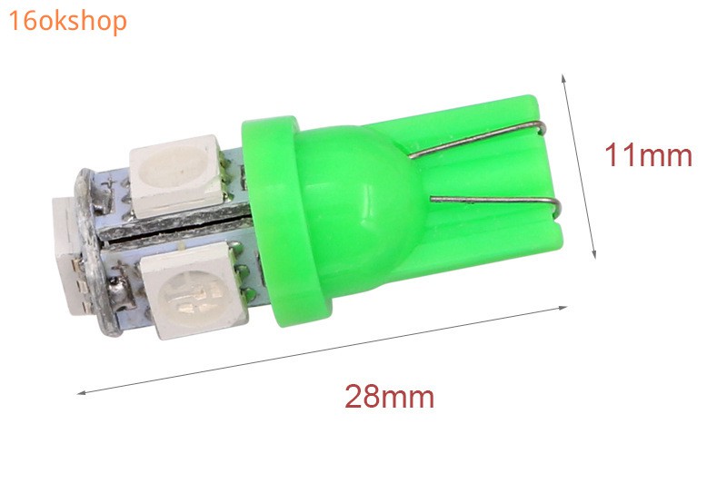 Đèn led t10 5050 5smd 12v gắn xe mô tô