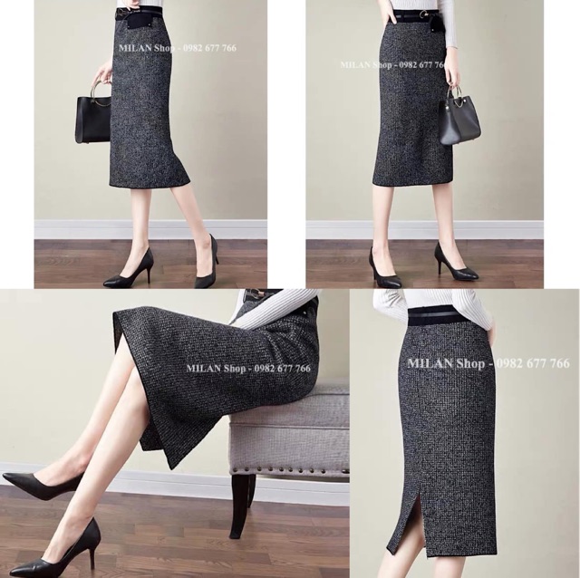 Chân váy len dài kèm đai sang chảnh 2 kiểu hot | BigBuy360 - bigbuy360.vn