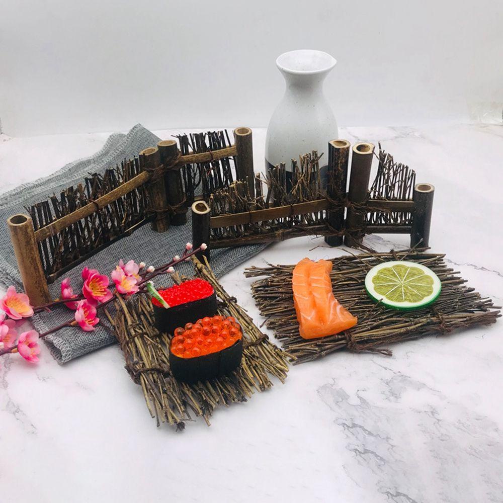 SOMEDAYZL Đĩa Đựng Sushi Bằng Pu Hình Hàng Rào Phong Cách Nhật Bản Độc Đáo