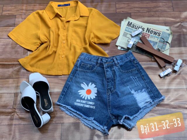 QUẦN SHORT NỮ SIZE LỚN IN HOA CÚC