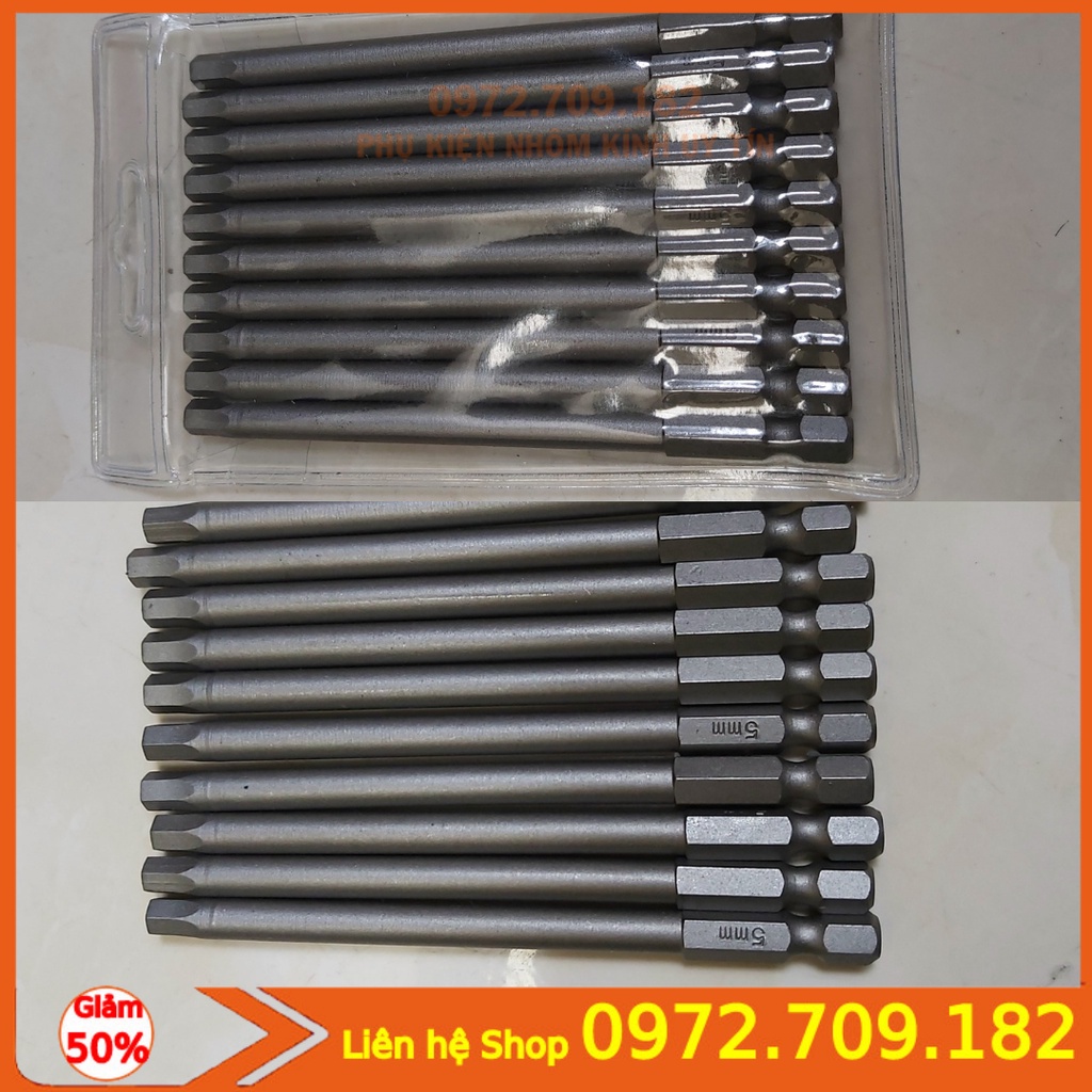 Đầu lục giác lắp cho máy khoan _ Đầu lục giác dài 10cm loại 3,4,5,6mm