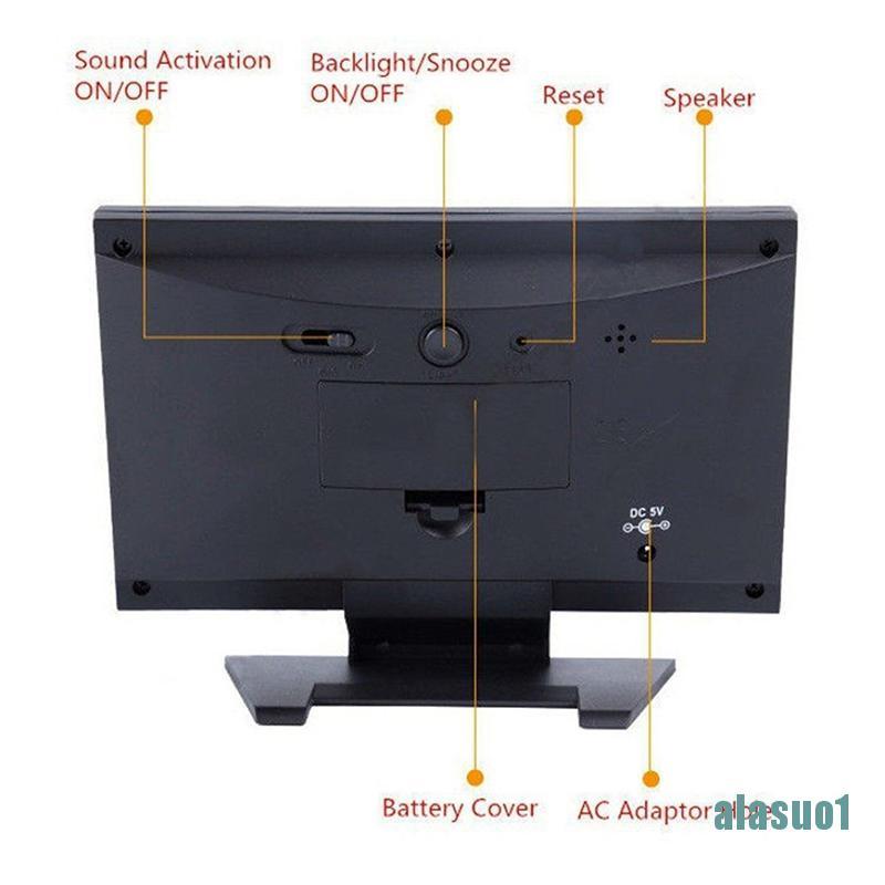 Đồng Hồ Báo Thức Điện Tử Màn Hình Lcd Hiển Thị Nhiệt Độ