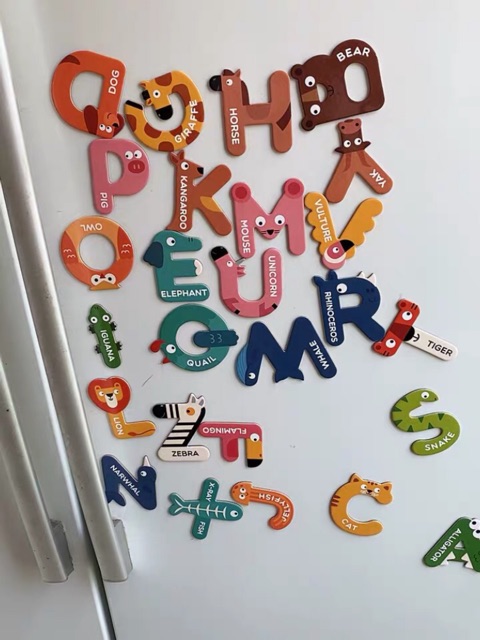 (Có ảnh thật)Mideer Magnet Letters- Bảng chữ cái nam châm hình các con vật bằng tiếng Anh cho bé học chữ