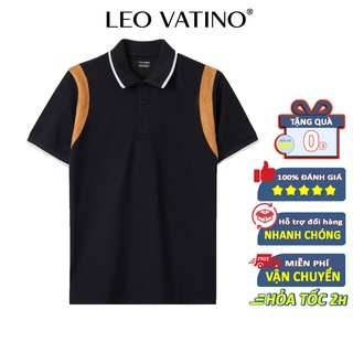 Áo polo nam Teddy phối da lộn Galvin chất cá sấu co giãn phong cách PLS12