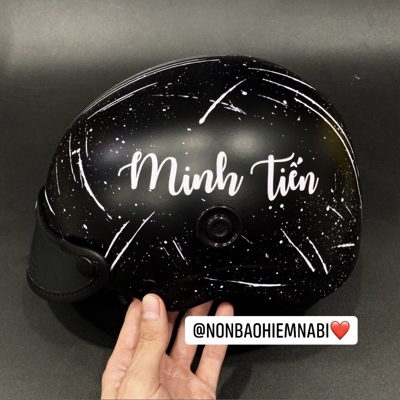 Mũ bảo hiểm nữ dễ thương ( nón không chữ ) - Hàng vẽ tay thủ công - Bao không tróc - Sắc nét từng chi tiết