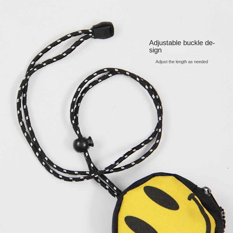 Niche design ins coin purse small mini headphone bag hanging neck tide brand smiley key storage bag pendant