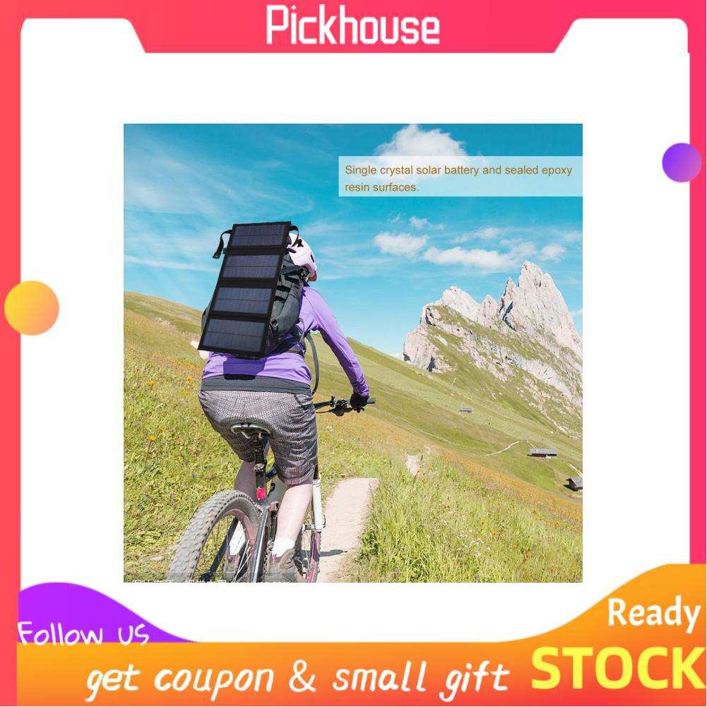 Pickhouse 【lower price+ready stock】 5V USB Folding Solar Panel Charger Travel Camping Portable Battery