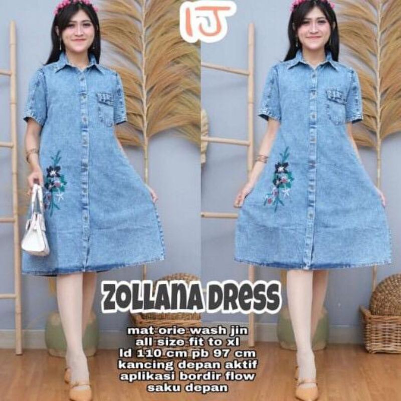 Zollana tuyết giặt váy jean Nvs