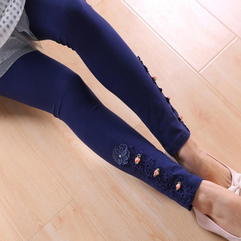 Quần Legging Phối Ren Hoa Cho Bé Gái