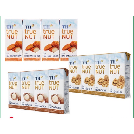 Sữa Hạt Macca / óc chó/ hạnh nhân TH true NUT 180 ml Lốc 4