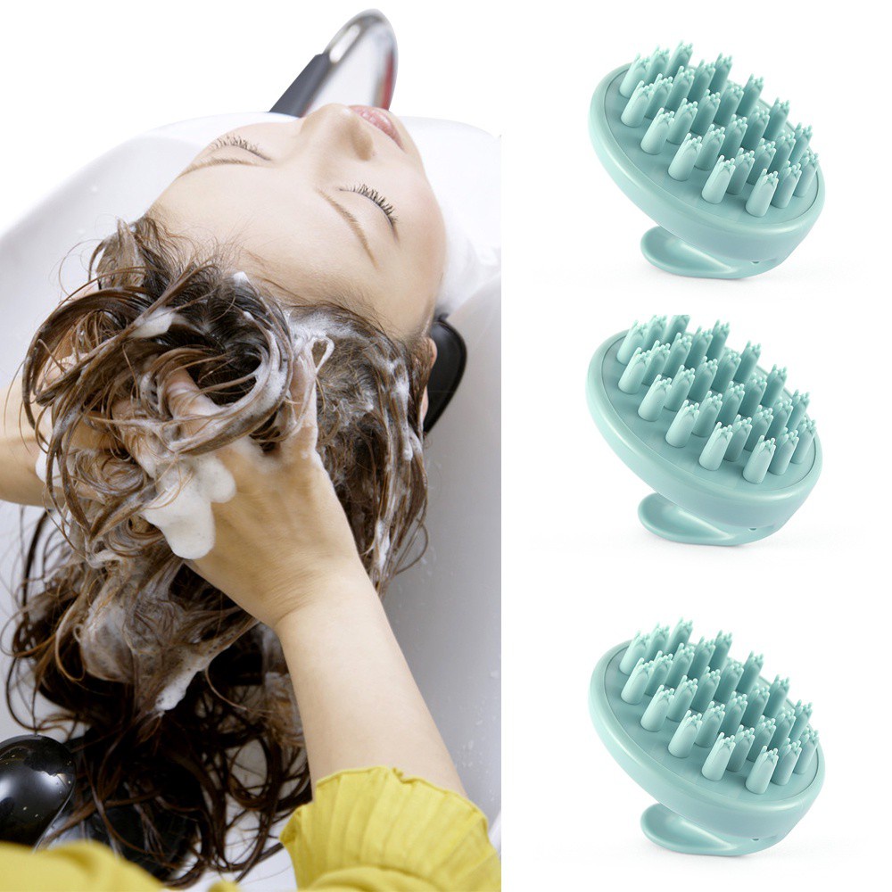 [Hàng mới về] Cọ gội đầu mát xa da đầu bằng silicone mềm mại chăm sóc và làm giảm rụng tóc tiện lợi
