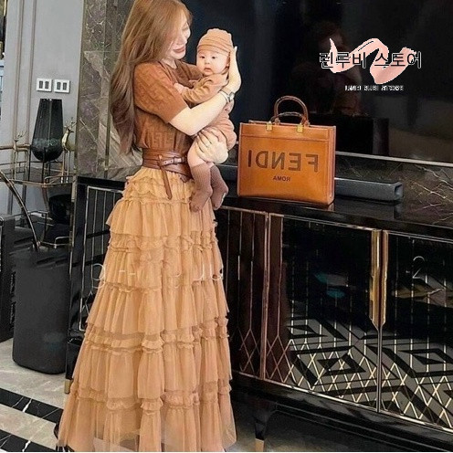Chân váy voan xòe 5 tầng dáng dài cạp chun có lót trong tiện lợi LINH RUBI STORE V014