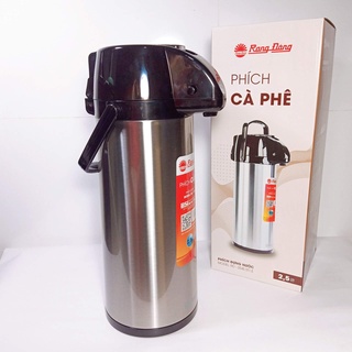 Phích nước Rạng Đông 2 lít - 2.5 lít, có cần bơm cao cấp, Bình thuỷ cafe giữ nhiệt, Model RD-2545 ST1.E