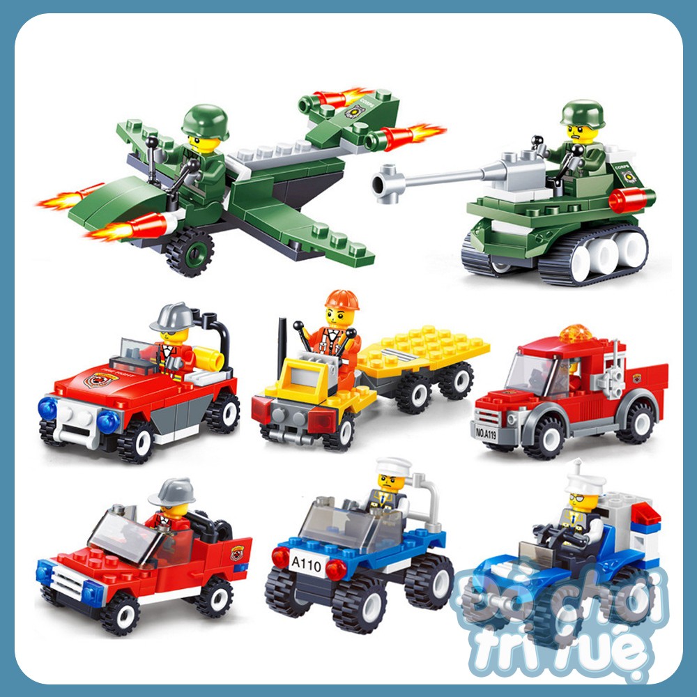 Đồ chơi Lego city minifigures giá rẻ xếp hình, lắp ghép ô tô cảnh sát, cứu hỏa từ 41 đến 53 chi tiết cho trẻ em